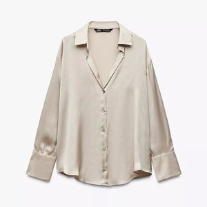 Zara Cream Satin Shirt
